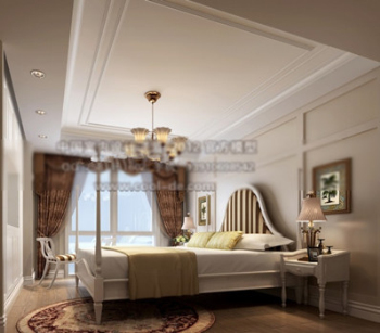 Modelo 3d cama doble amplia
