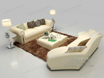 3d modelo de sof blanco