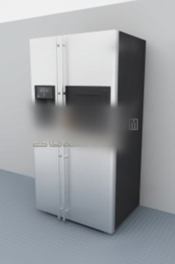 3d modelo de refrigerador de dos puertas