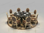 Mesa redonda modelo 3d silla