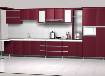 Los gabinetes de color rojo modelo 3D