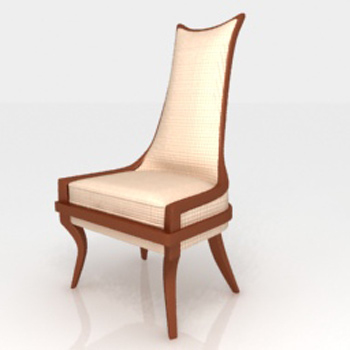 Mayor respaldo de madera silla solo modelo 3D