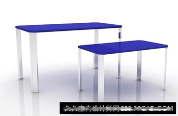 Simple y elegante mesa de comedor azul modelo 3D