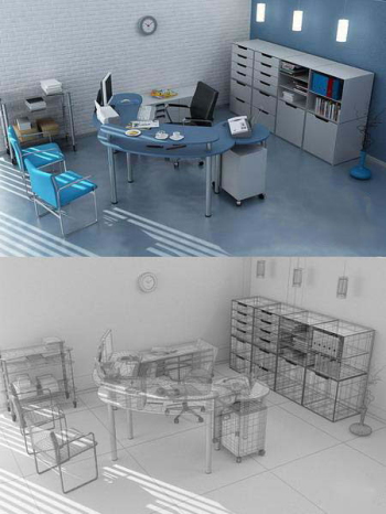 Personalidad decoracin minimalista oficina modelo 3D