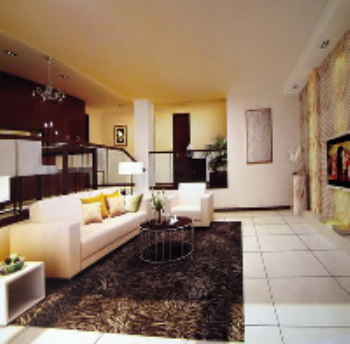Moderno minimalista en blanco y negro estilo sala de estar