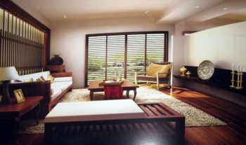 Modern estar retro de madera room
