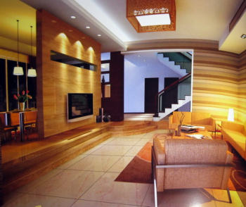 Habitacin clida y elegante saln modelo 3D
