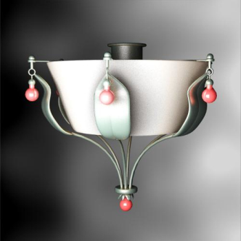Pastoral de la paleta de estilo araña lmpara de porcelana modelo 3D
