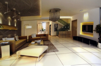 Moderna sala de estar minimalista estilo 3D modelo