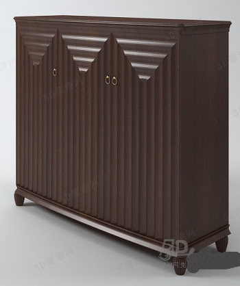 Modelo de gabinete de madera slida Red-brown