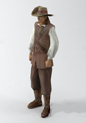 3d modelo de los hombres europeos y americanos