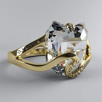 Modelos de moda del anillo de diamante en 3D