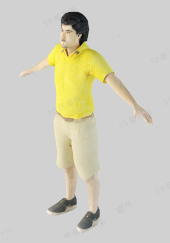 Modelo de hombre camiseta amarilla