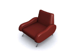 Red modelo 3D sof de cuero