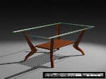 Madera vidrio mesa de caf modelo 3D