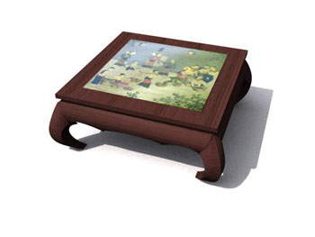 Pintura mesa de de caf de madera Square