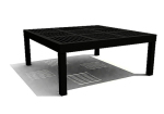 Negro cuadrada Mesa modelo 3D de madera