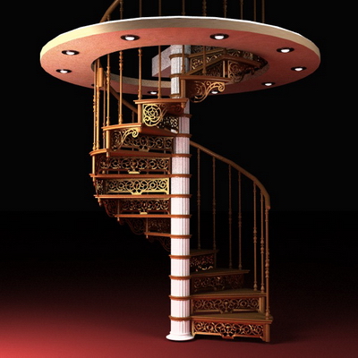 3D escalera de caracol Europea