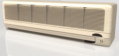 Modelos 3D amarillas que cuelgan rectangular aire acondicionado