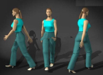 Movimiento de personajes femeninos modelos 3d
