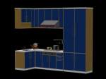 Azul gabinetes modelo 3d
