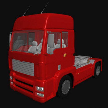 Rojo modelo 3d de camiones