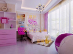 Pink modelos dormitorio niña