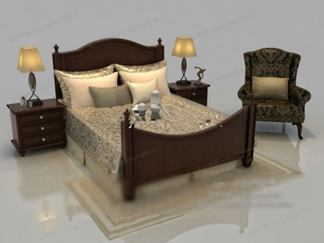 Modelo de cama de madera chino del viento