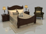 Modelo de cama de madera chino del viento