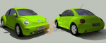 Coches modelo 3d verde