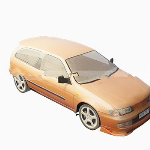 Amarillo modelo del coche 3d