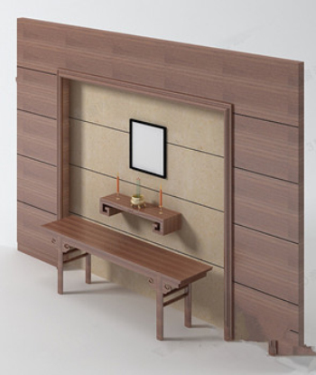 3d modelo de armario de madera