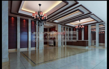 Modelo 3d del vestbulo del hotel