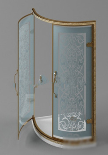 Puerta del baño de vidrio modelo 3D
