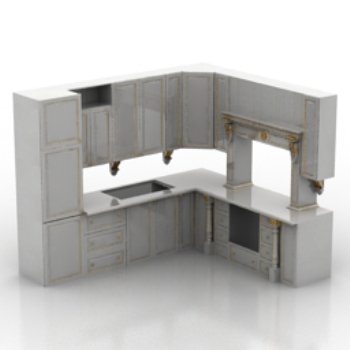 gabinete conjunto blanco modelo 3D