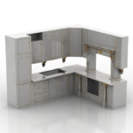 gabinete conjunto blanco modelo 3D