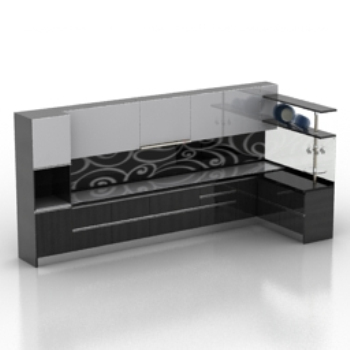 gabinete negro fresco modelo 3D