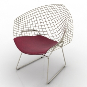 Silla sola Rojo modelo 3D