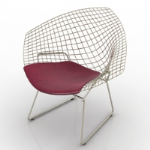 Silla sola Rojo modelo 3D