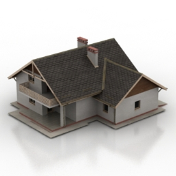 Modelo 3D Europeo de las antiguas casas de la poca