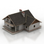 Modelo 3D Europeo de las antiguas casas de la poca