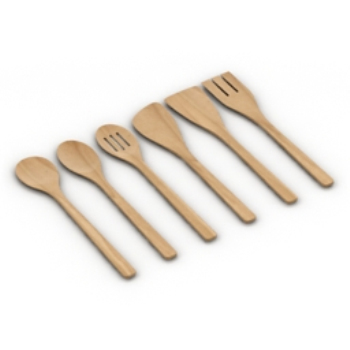 modelo de madera de utensilios de comida