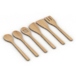 modelo de madera de utensilios de comida