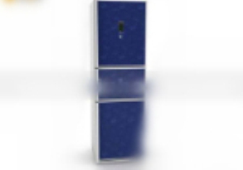 Azul modelo de refrigerador 3d