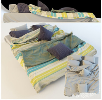 Modelo 3d de una pequeña cama para niños