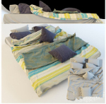 Modelo 3d de una pequeña cama para niños