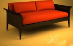 Sof anaranjado modelo 3d