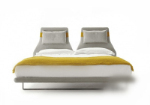 Modelo 3d de cama de color amarillo y blanco