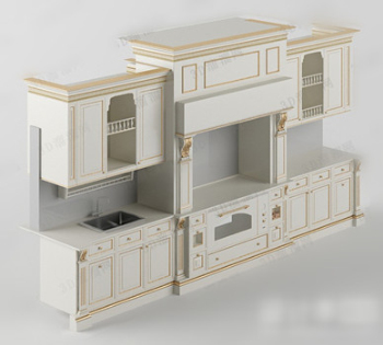 Modelo 3d de los gabinetes de estilo europeo