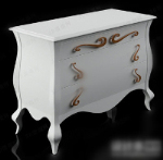 3d modelo de mesa de noche blanca